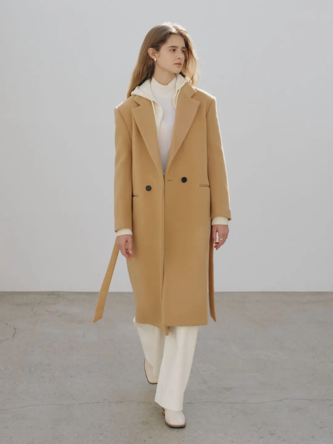 뮤제 PARIS_Oversize Double-Breasted Wool Coat_Camel 상품 이미지 2
