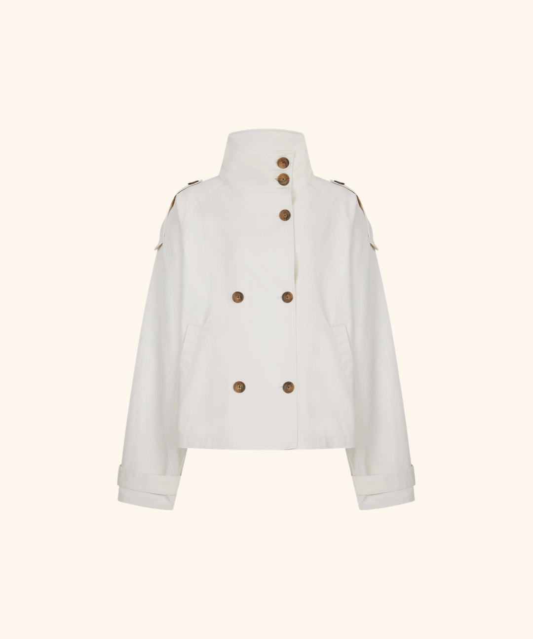레터프롬문 [9/22 순차배송] Heritage Cropped Trench Coat (Light Beige) 상품 이미지 1
