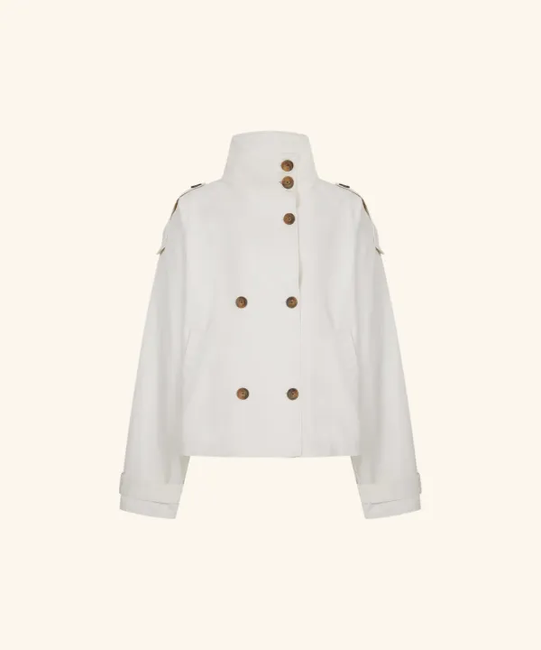 [9/22 순차배송] Heritage Cropped Trench Coat (Light Beige)