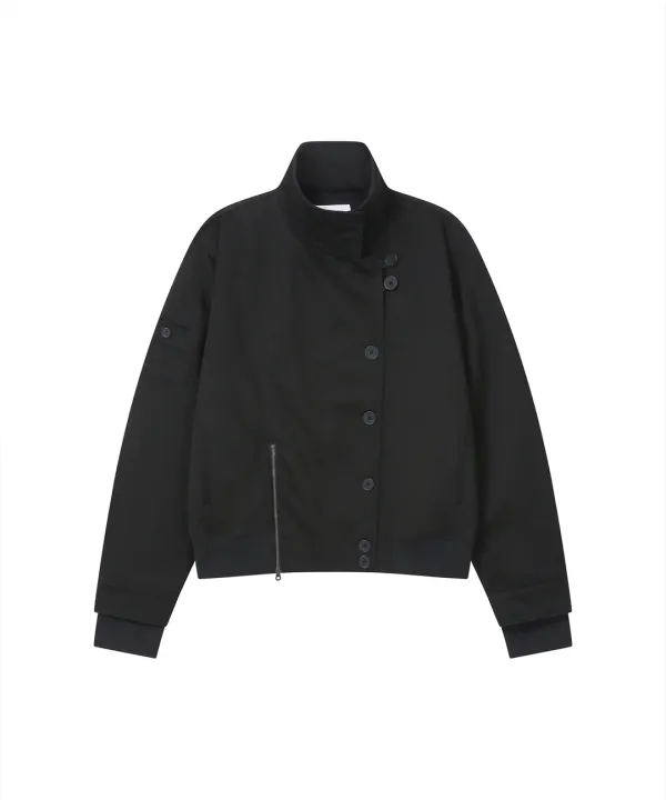 [레이 PICK] Asymmetric bomber jacket BLACK