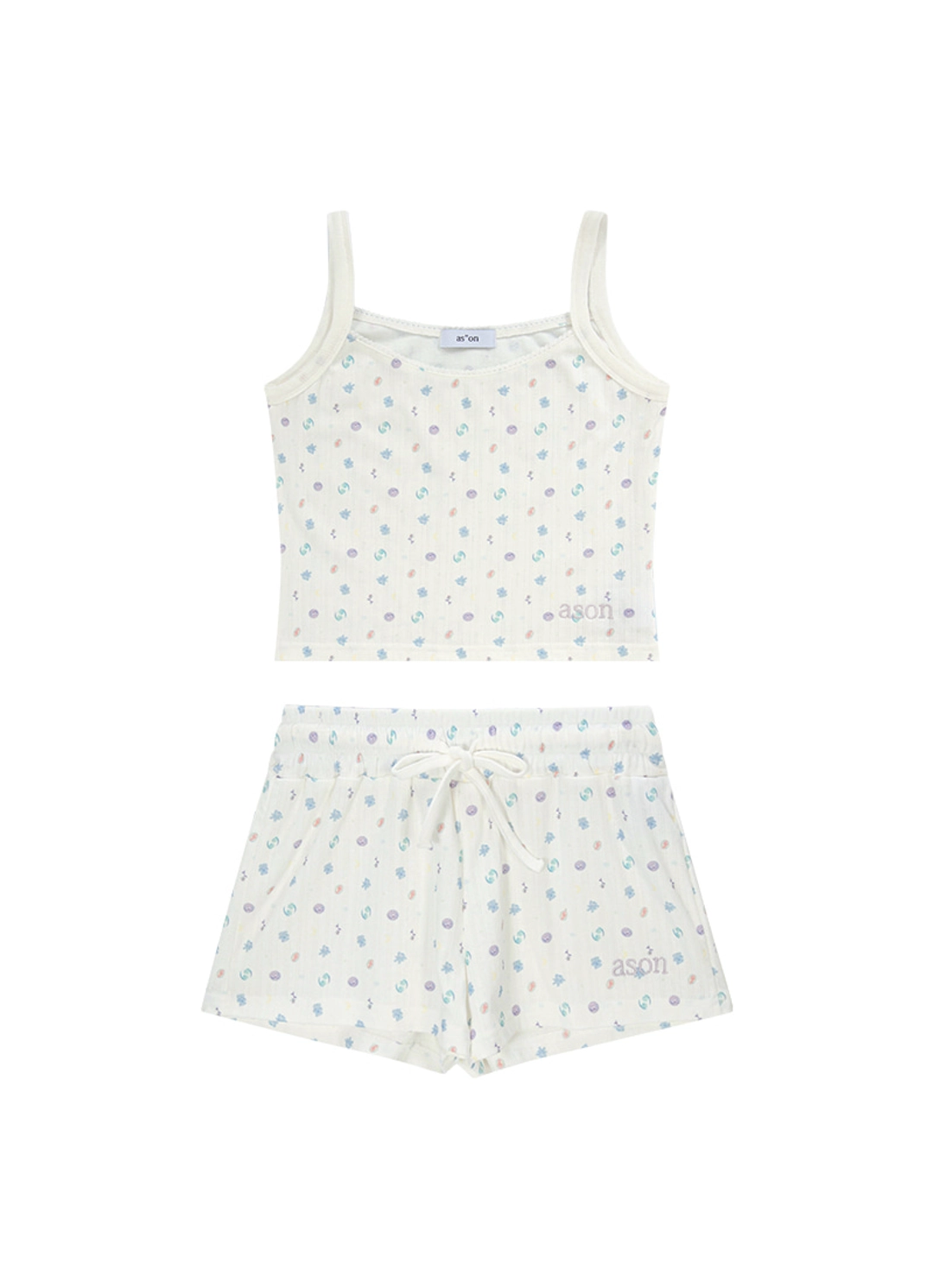 애즈온 [SET] COZY SLEEVELESS & SHORT PANTS / BLUE 상품 이미지 1
