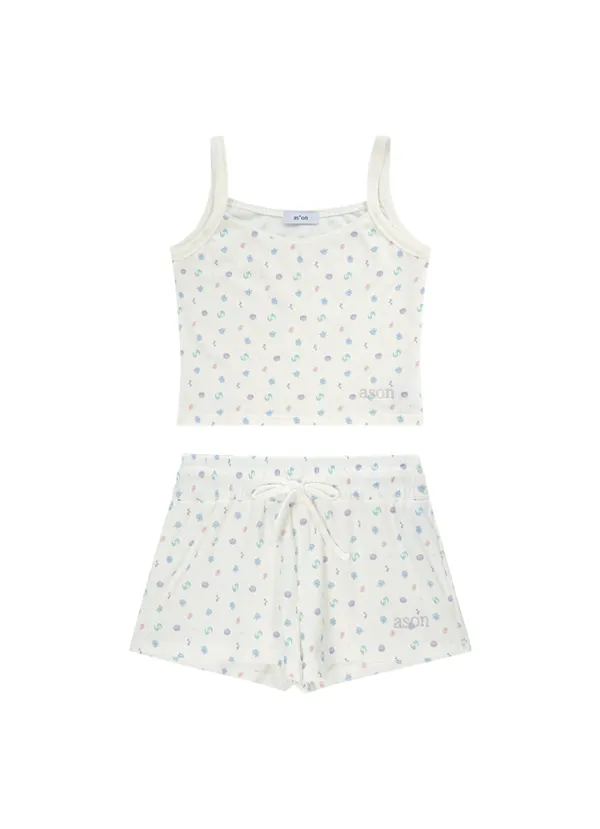 [SET] COZY SLEEVELESS & SHORT PANTS / BLUE