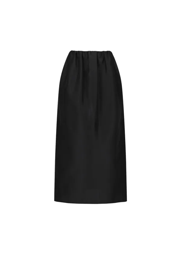 organza layered skirt, black