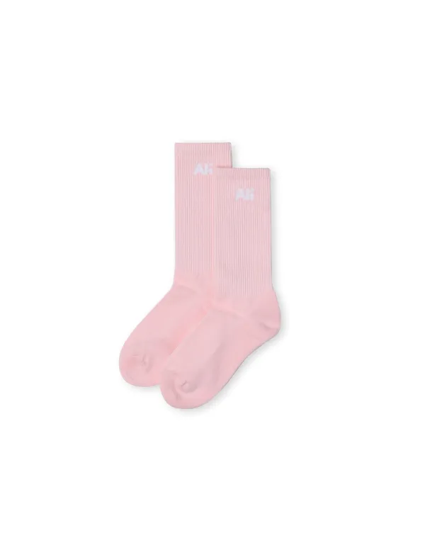 Logo Sports Socks Pink