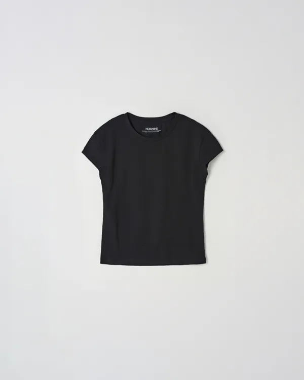Curved Line T-Shirt [BLACK]