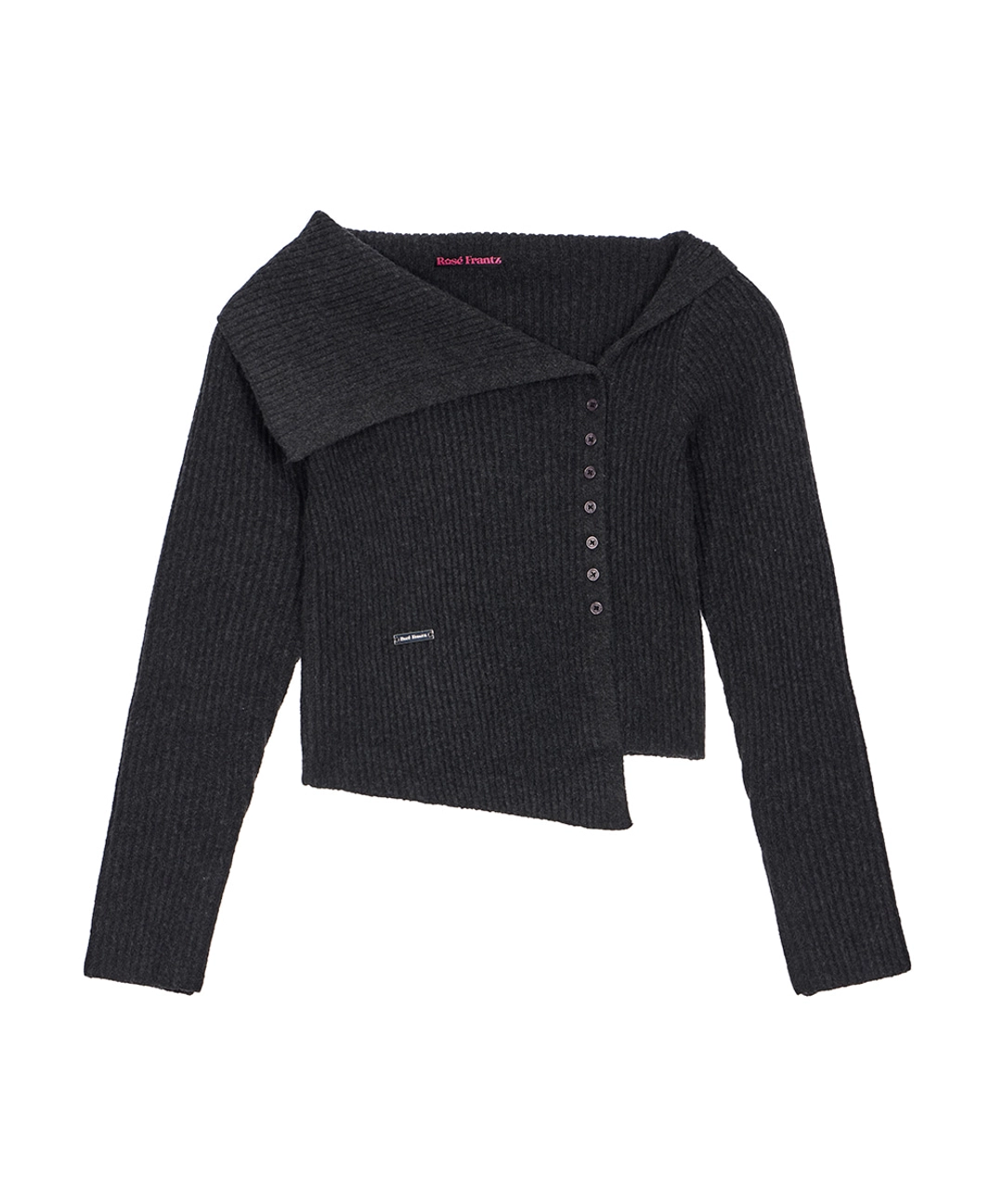 로제프란츠 Unbalance Collar Button Knit [Charcoal] 상품 이미지 3