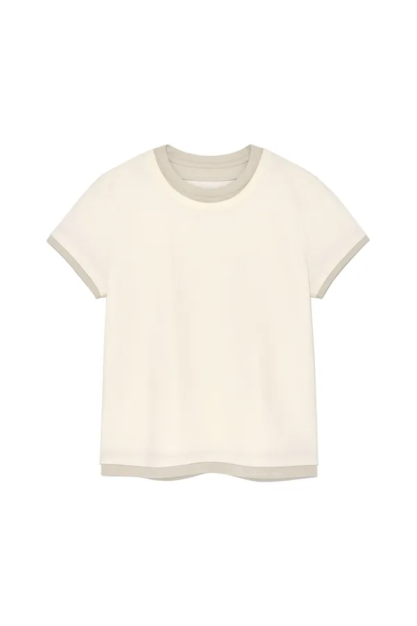 COLOR POINT LAYERED TOP FOR WOMEN IN IVORY