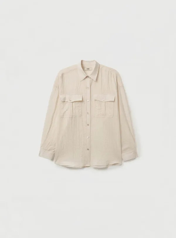 AIRY POCKET SHIRT - BUTTER