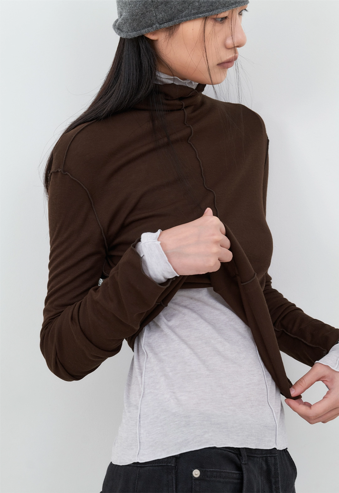 아뜰리에 나인 (T-7288)AN INTERLOCK HIGH NECK TEE 상품 이미지 3