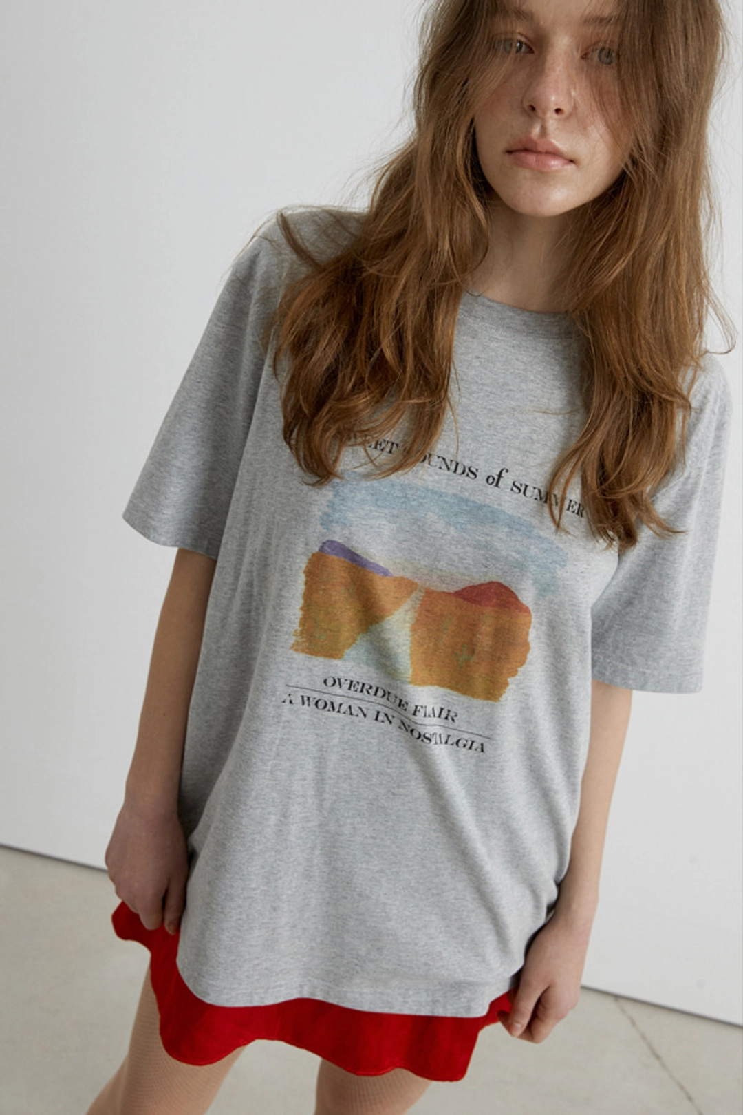오버듀플레어 SWEET SOUNDS T-SHIRT_MELANGE GREY 상품 이미지 2