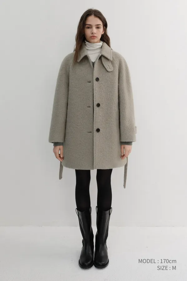 [EARLY ACCESS] BELTED HALF COAT GREYISH BEIGE_UDCO6D222I1