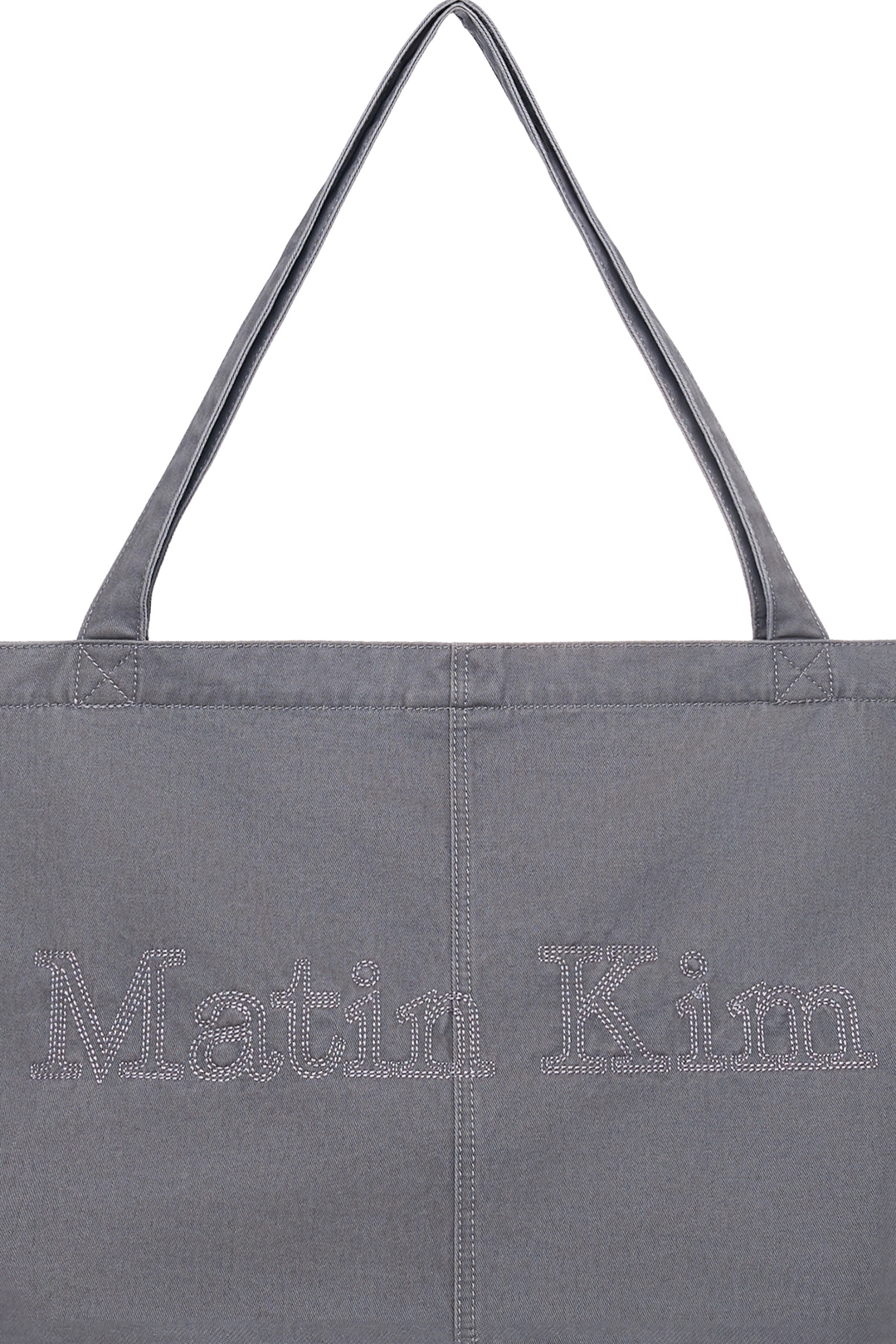 마뗑킴 VINTAGE WASHED COTTON SHOULDER BAG IN GREY 상품 이미지 2