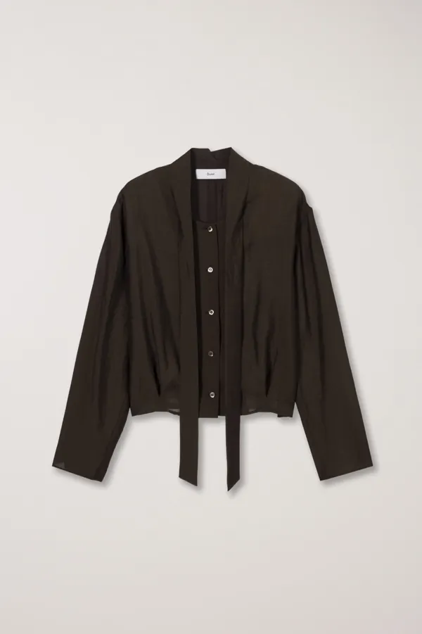 TIE BLOUSE BROWN_UDBL5C203W2