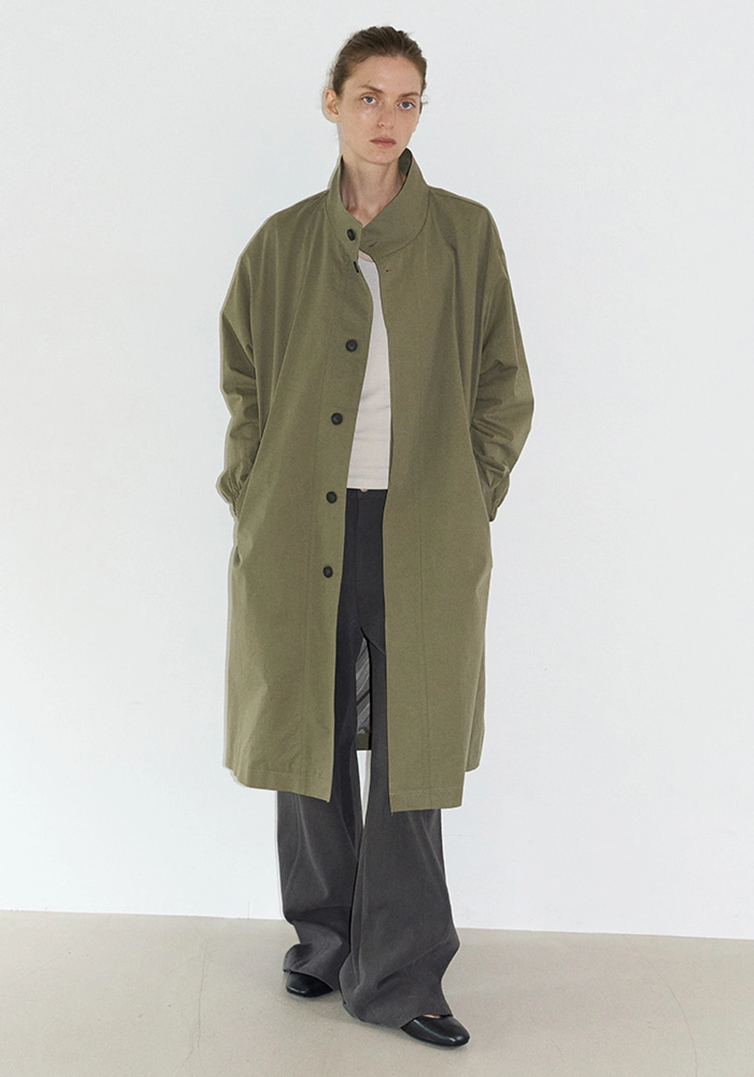 이브세이지 Cotton trench coat (Khaki) 상품 이미지 2