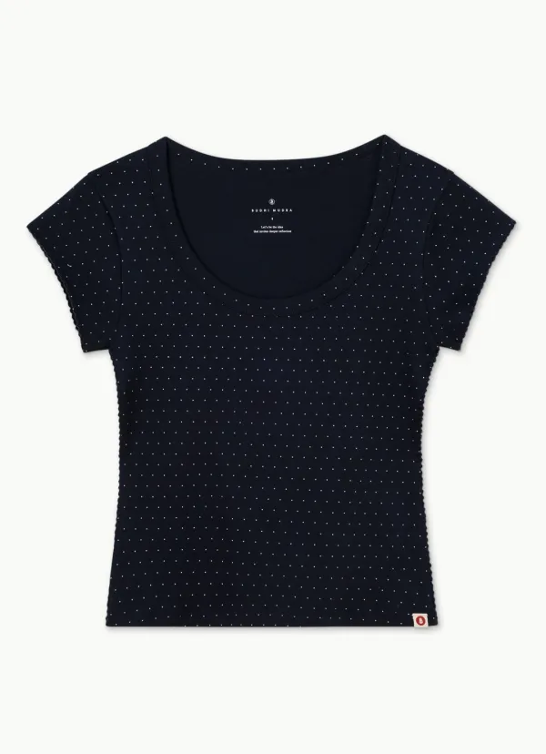 Essential scoop T_dotted_Navy Multi