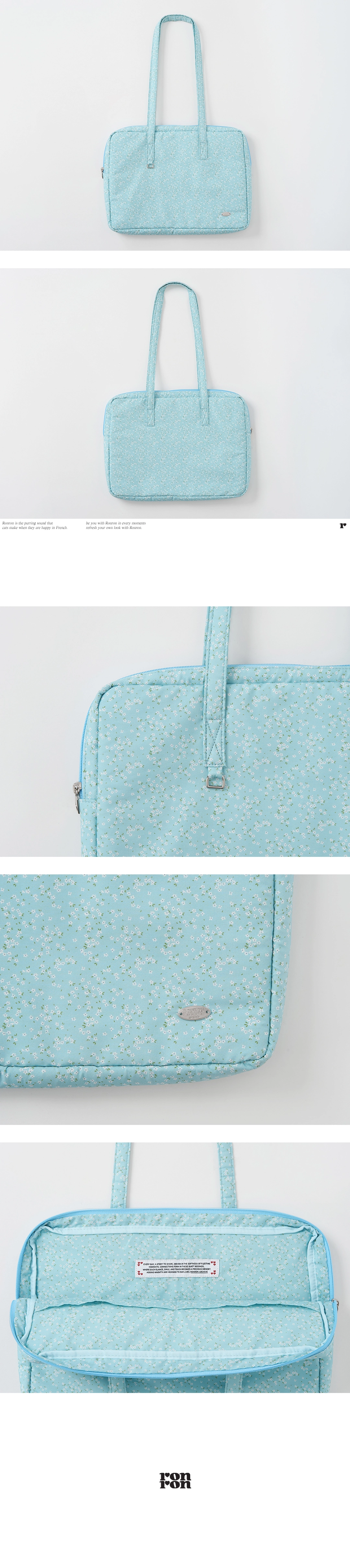 론론 PATTERN LAPTOP BAG FLORAL SOFT BLUE 상품 이미지 3