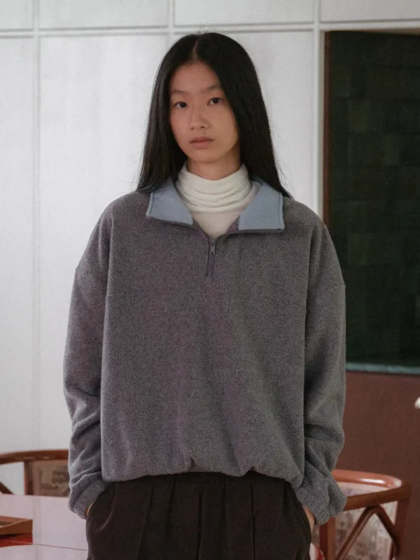 [26FW] Fleece Quarter Top - Gray
