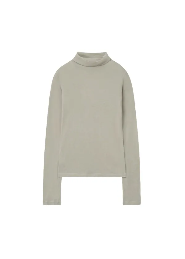 BASIC TENCEL TURTLE NECK T, BEIGE