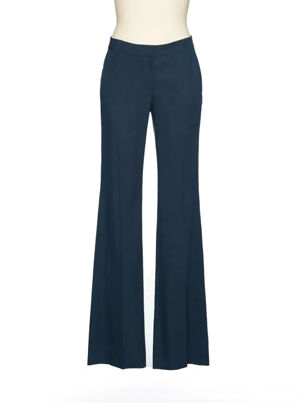 SS26 NAVY LOW-RISE BELL-BOTTOM TROUSERS