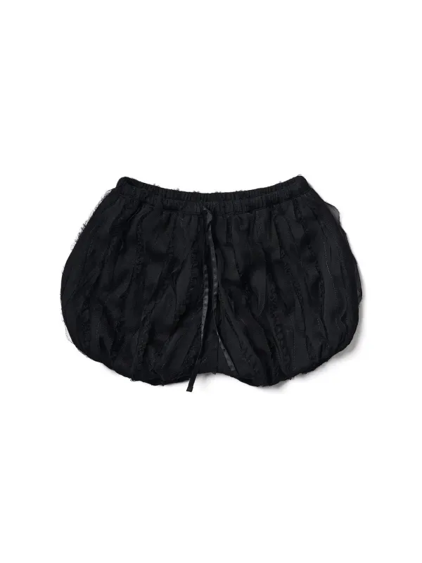 Textured Balloon Shorts - Black