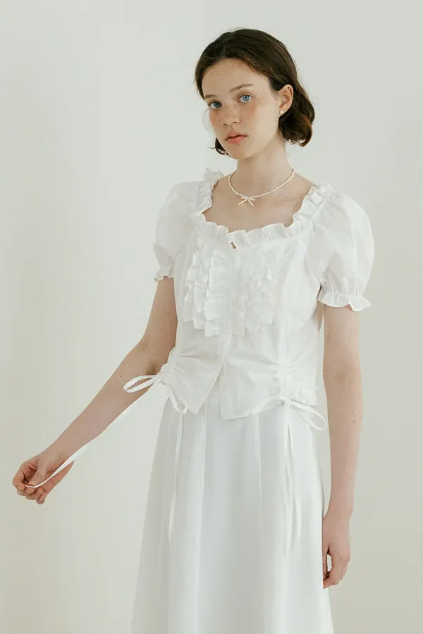 Clara Frill Blouse (ivory)