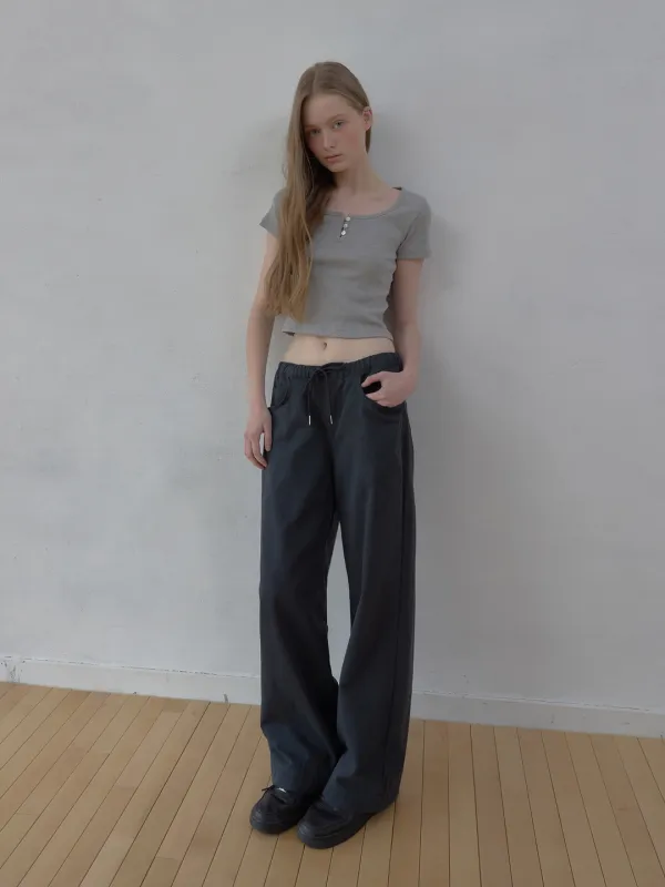 worn cotton pants (ash navy)