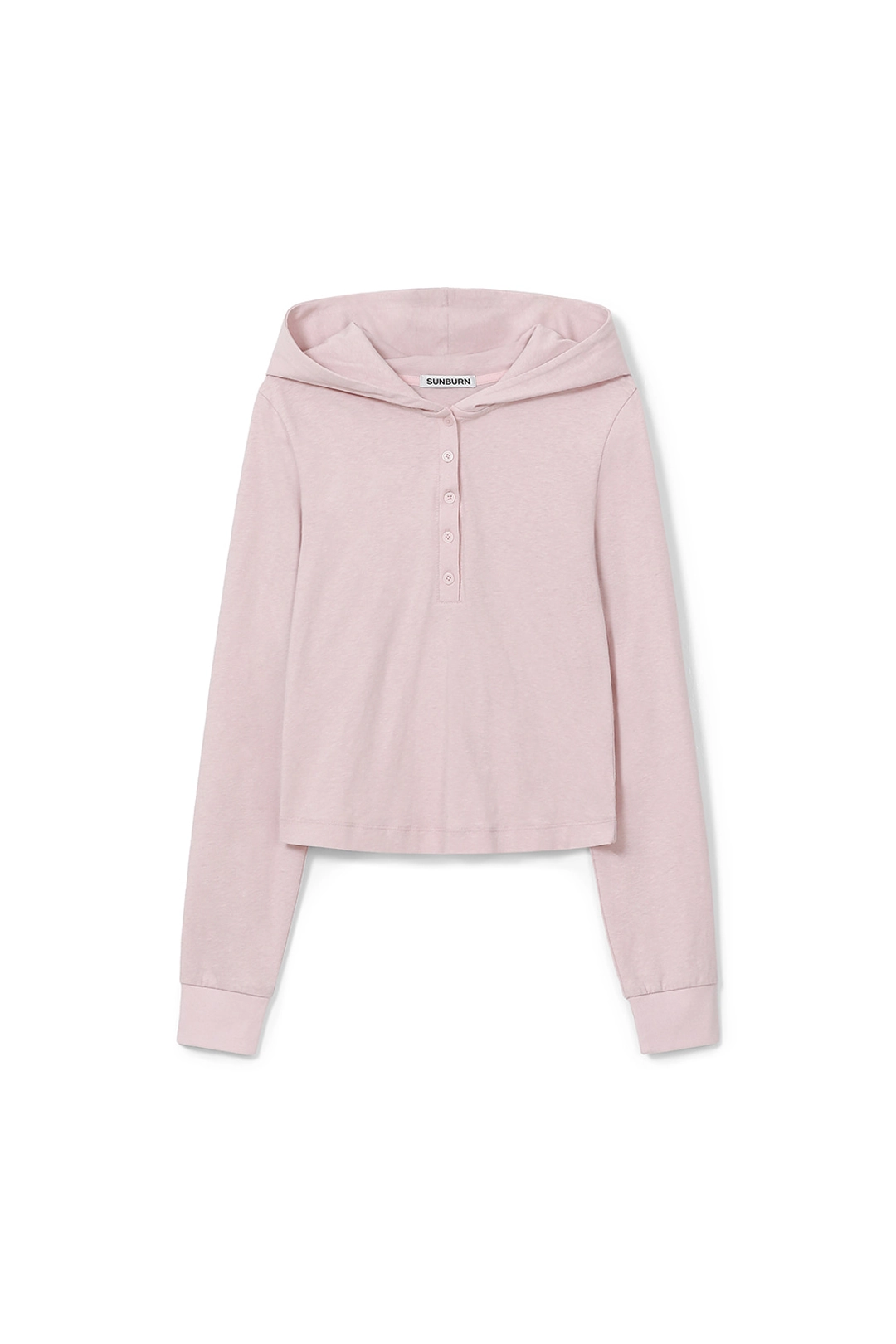 썬번프로젝트 BUTTON UP HOODIE LONG SLEEVE TOP, PINK 상품 이미지 1
