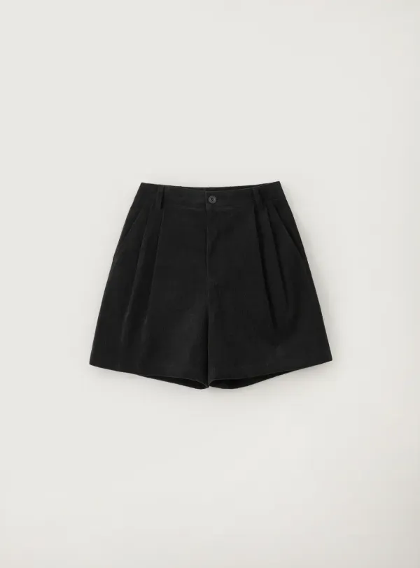 코듀로이 하프 팬츠_Black