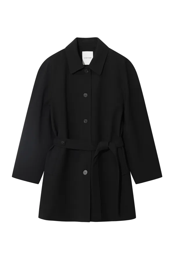 RAGLAN HALF MAC COAT [BLACK]