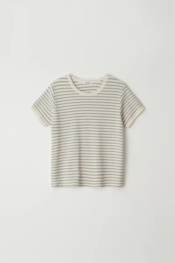 [2nd] Stripe Waffle Tee