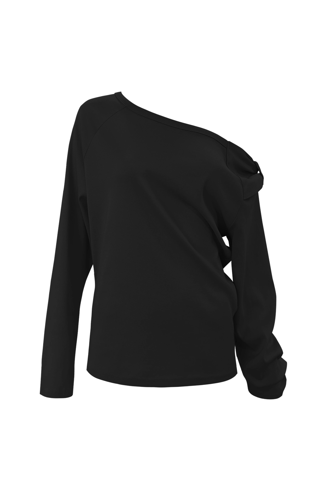 체메씨 BOW ONE-SHOULDER LONG SLEEVE (BLACK) 상품 이미지 2