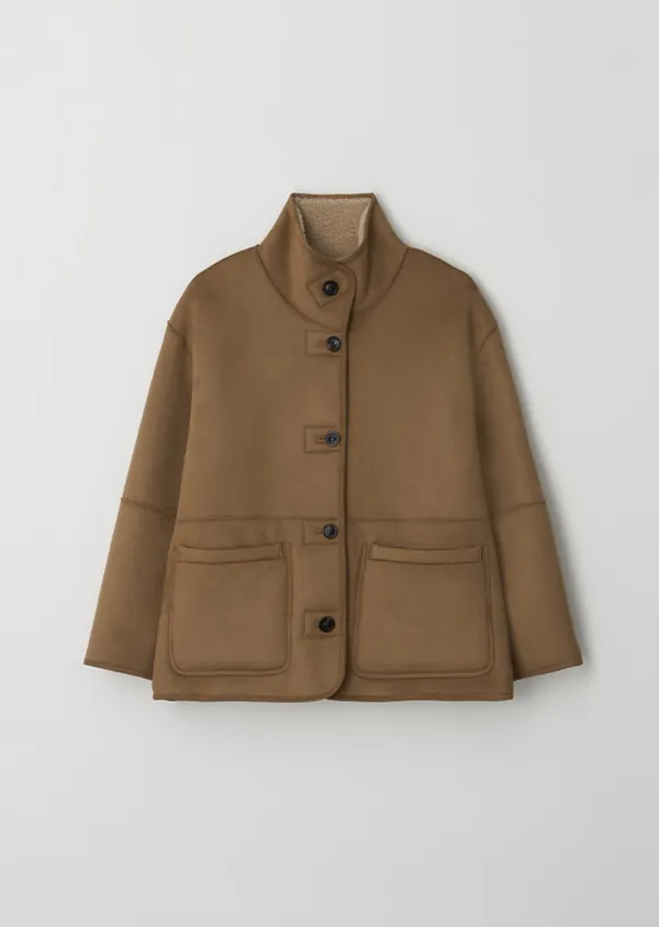 reversible shearling mustang coat-camel