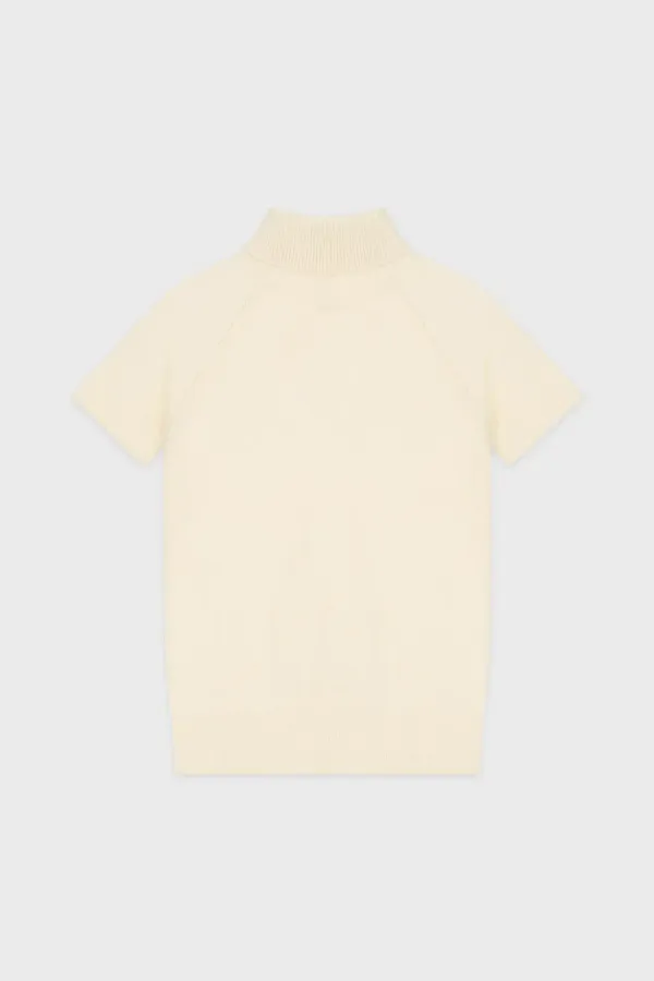 Rabbit Tie Half Sleeve Turtleneck Knit (Cream)