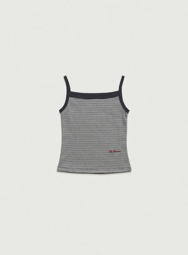 Corel Stripe Sleeveless Top_Navy