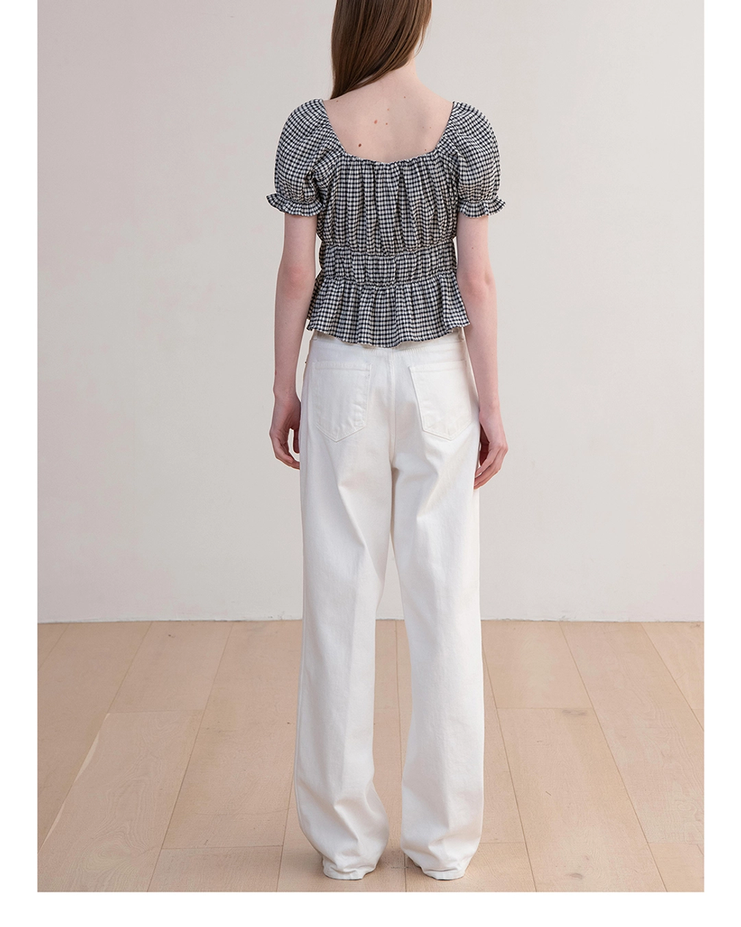 오브오브 [2차] Lise Puff Blouse_Check 상품 이미지 3