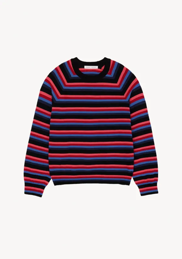 Summer Stripe Ted Raglan Knit in Black