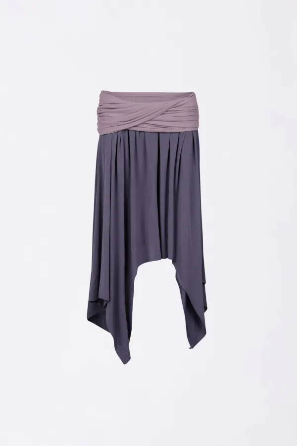 Draping Unbalance Skirt Purple