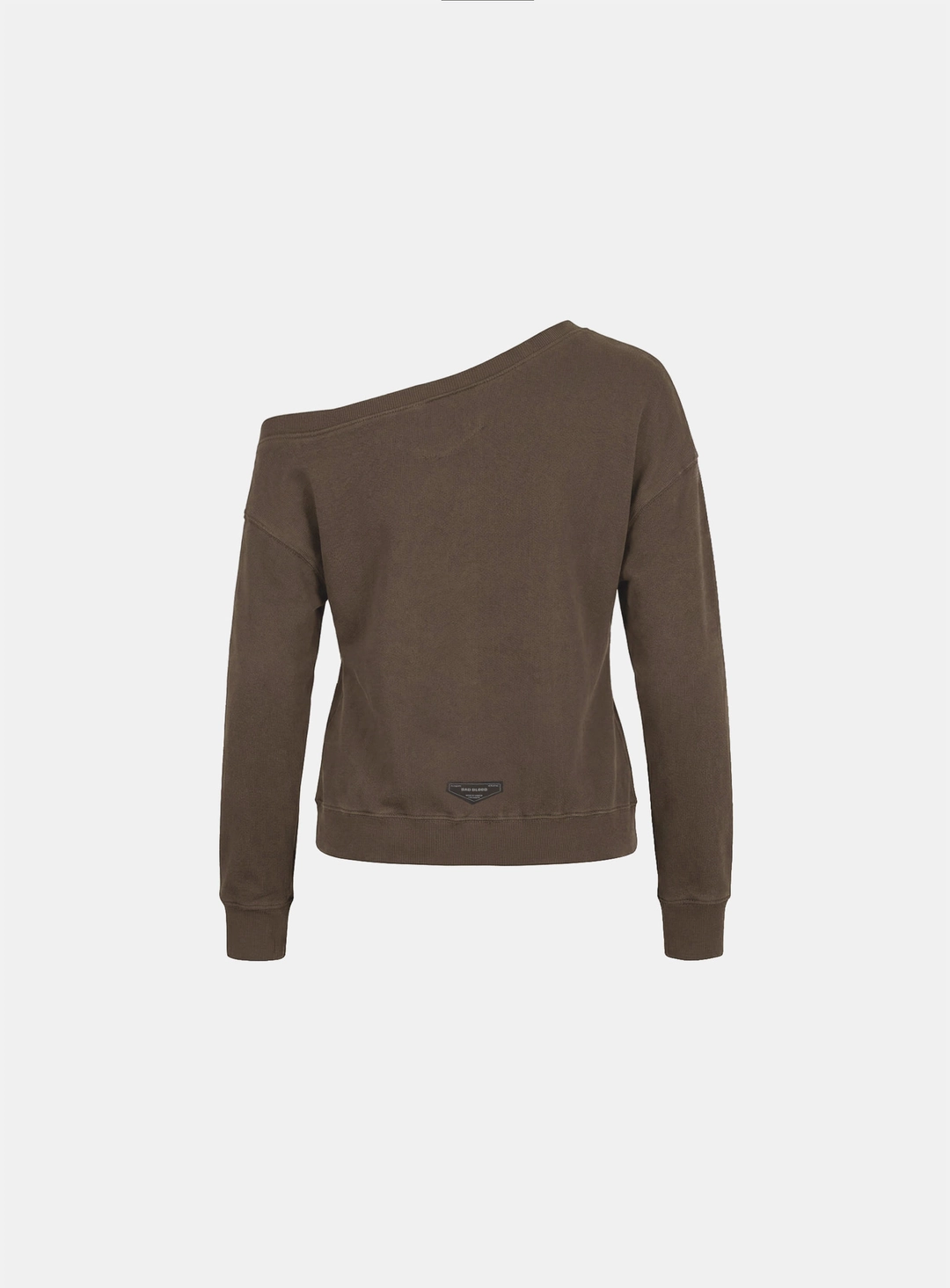 배드블러드 [w-sweatshirt26-002] BS Soft Terry Off-the-Shoulder Sweatshirt - Brown 상품 이미지 2