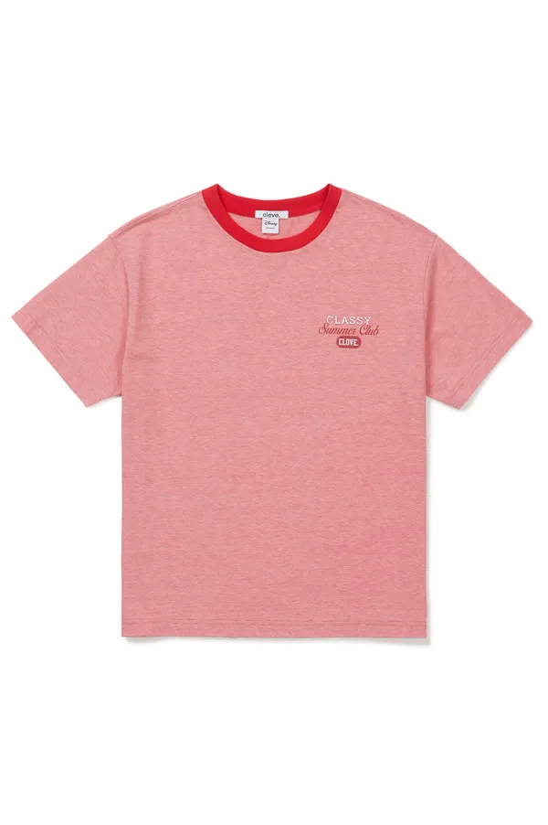[26SM clove] Mickey_Stripe T-Shirt (Red)