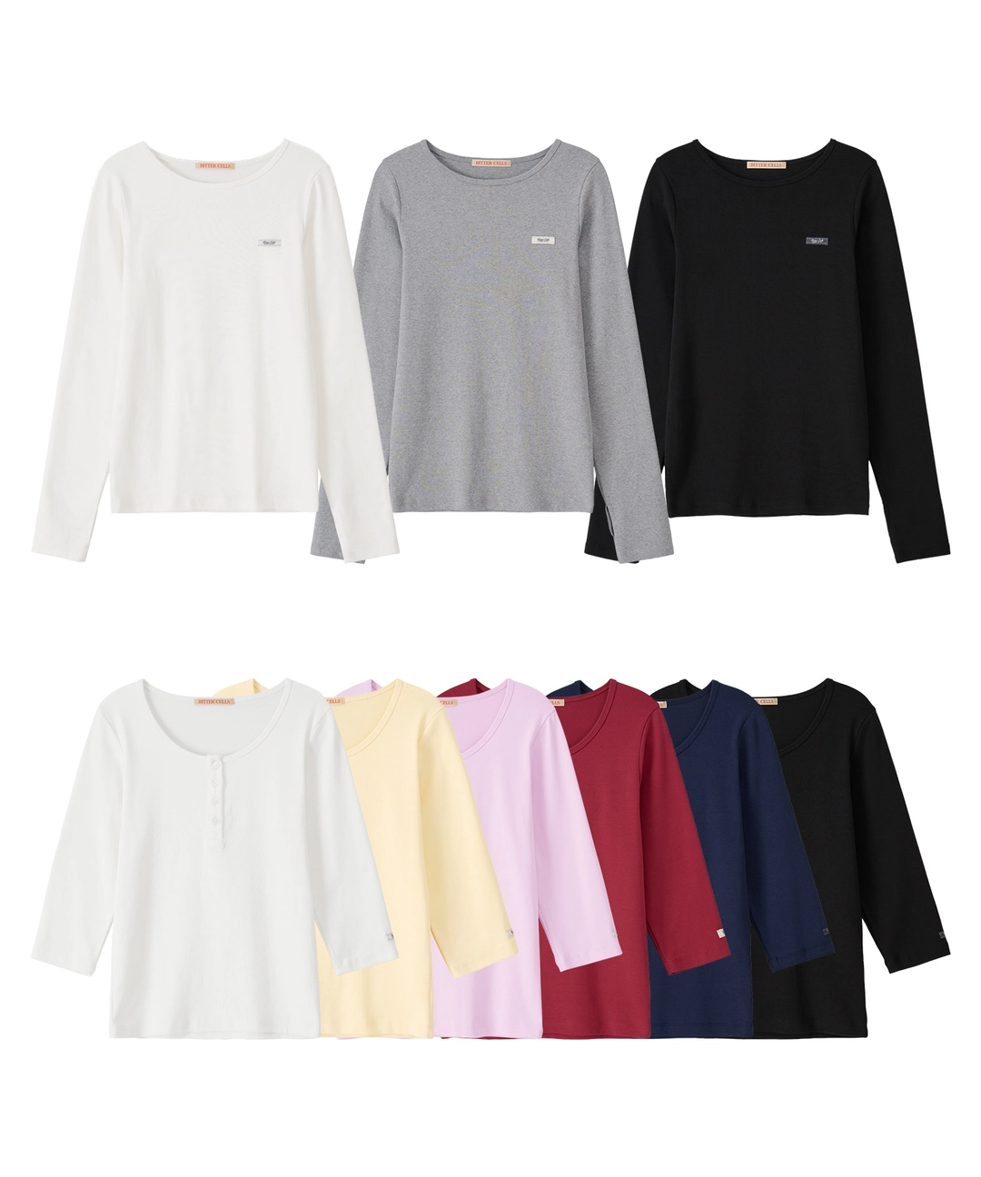 비터셀즈 [Set] Essential Long&3/4 Sleeve Tee 상품 이미지 1