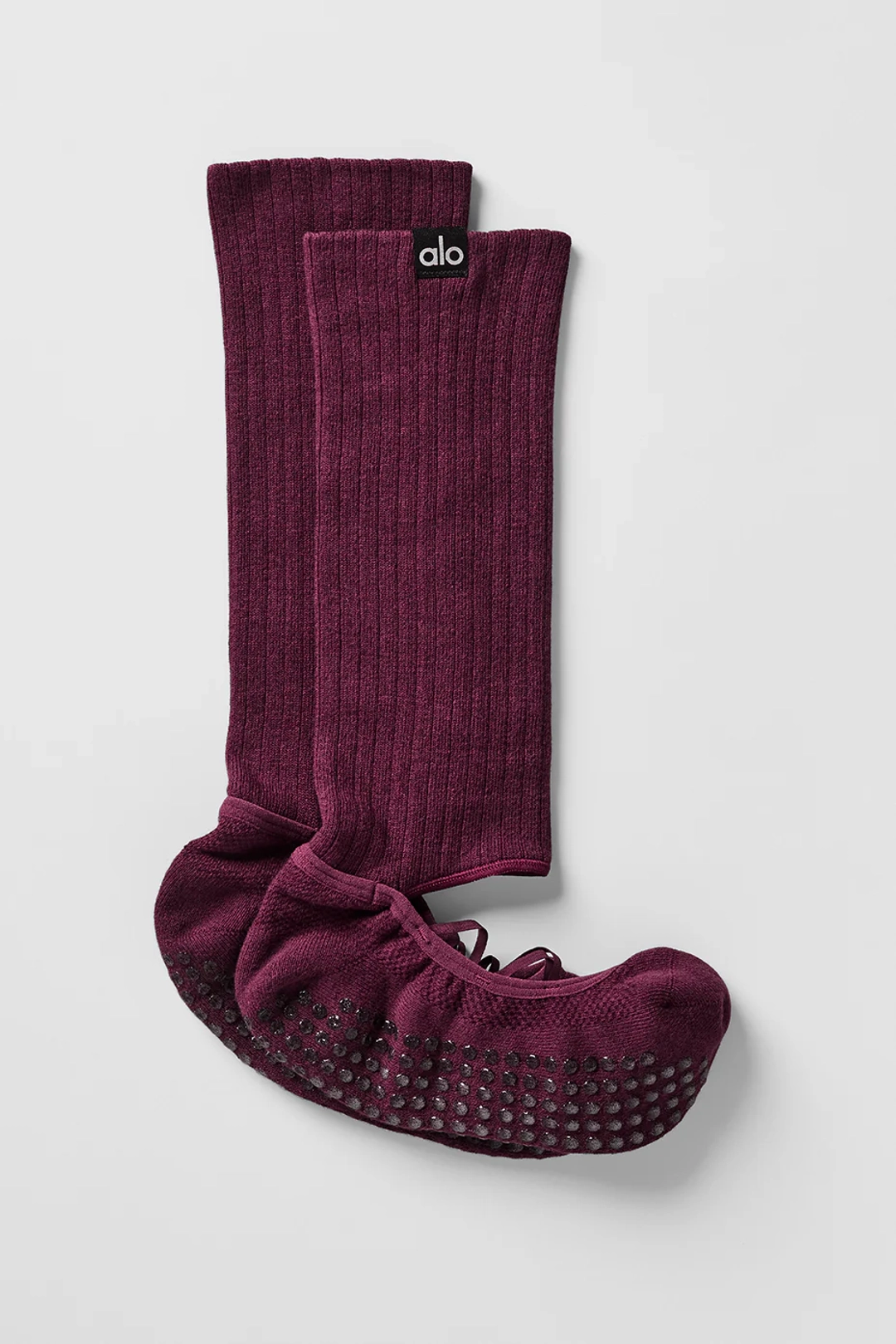 알로요가 Women's Strappy Siren Grip Sock - Burgundy 상품 이미지 1