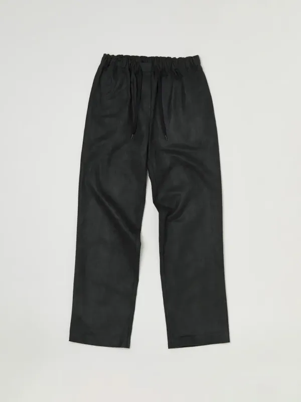 SUEDE BANDING PANTS IN NAVY GREY