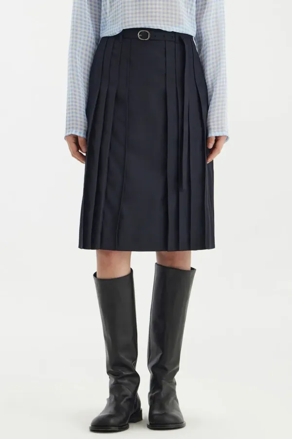 Pleats Midi Skirt