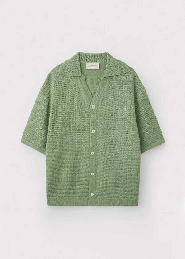 Japanese paper yarn crochet shirts_Avocado