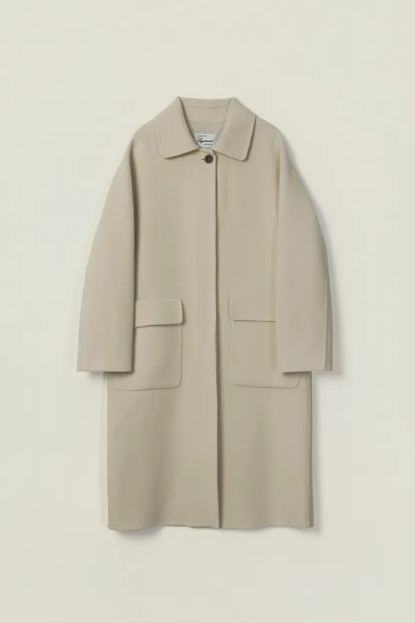 HALEDON LONG WOOL HAND COAT_BUTTER