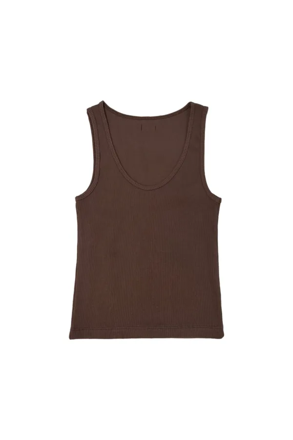 BASIC SLEEVELESS TOP (BROWN)