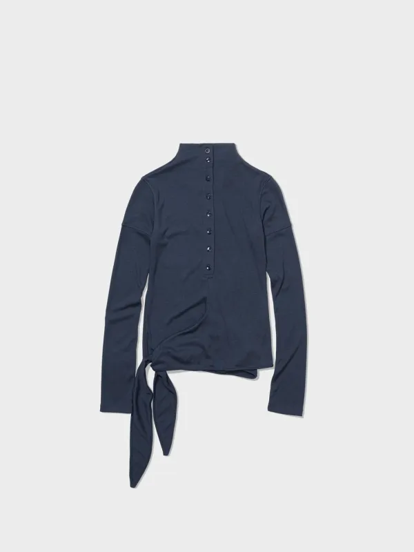 Button Up Wrap T-Shirt_Blue