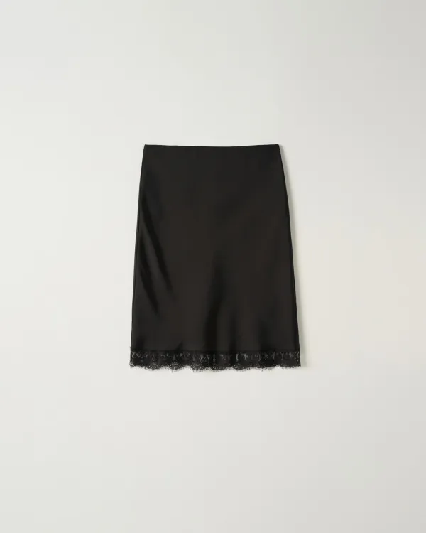 [7th] Lace Slip Skirt [BLACK]