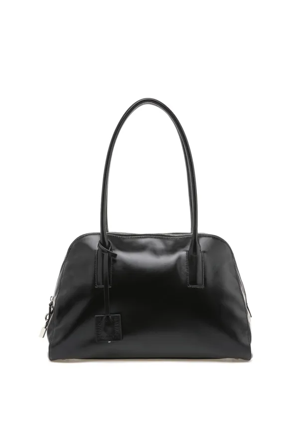 Bowling Bag In Leather, Black