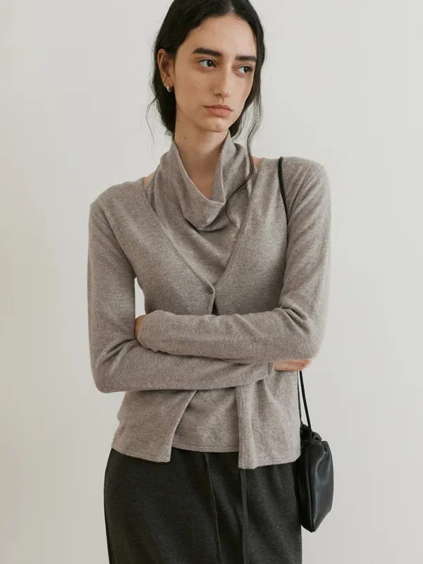 layered halter knit (light cocoa) orc 6153